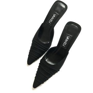 Vaneli Black Fabric Pointed Toe Mule NWOT